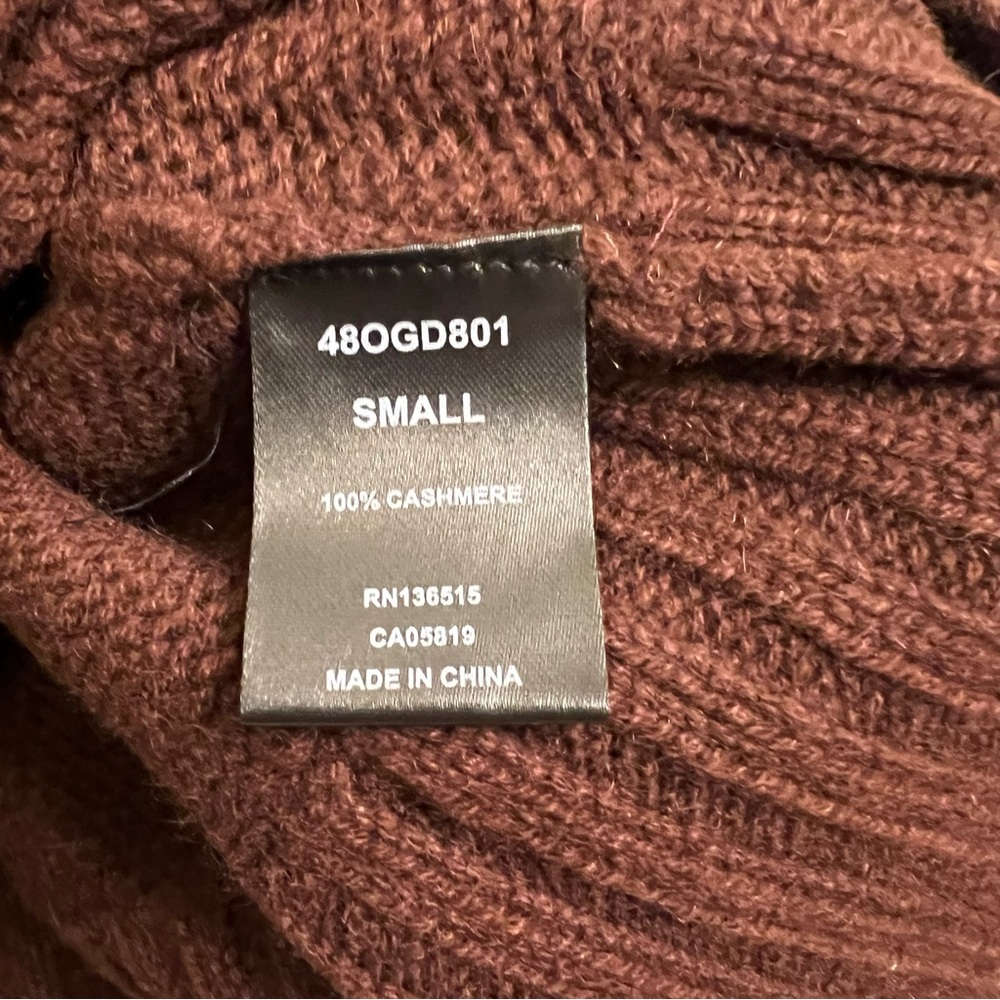 Women’s 100% Cashmere Knit Sweater in Rich Brown - Picture 5 of 5